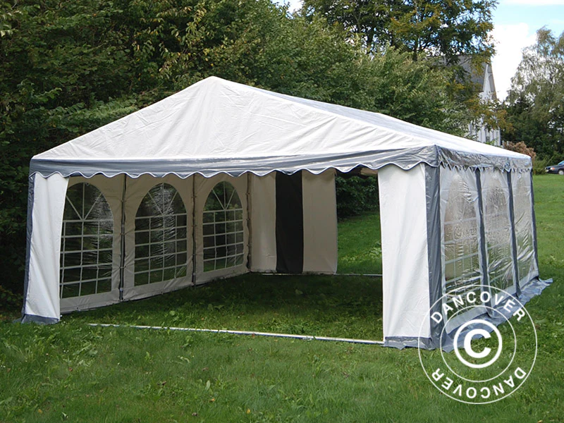 Partytelt Original 6x6m PVC 900, Grå/Hvit - Image 4
