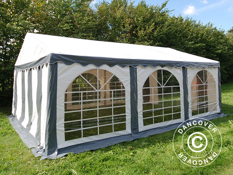 Partytelt Original 6x6m PVC 900, Grå/Hvit - Image 5