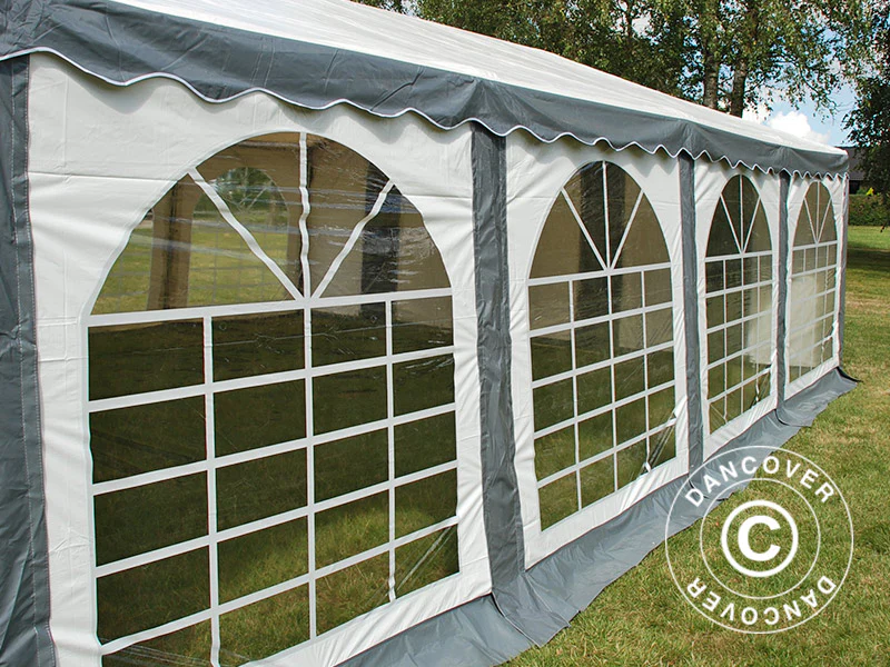 Partytelt Original 6x8m PVC 900, Grå/Hvit - Image 16