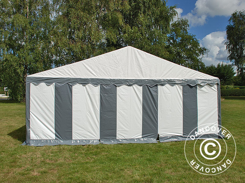 Partytelt Original 6x8m PVC 900, Grå/Hvit - Image 3