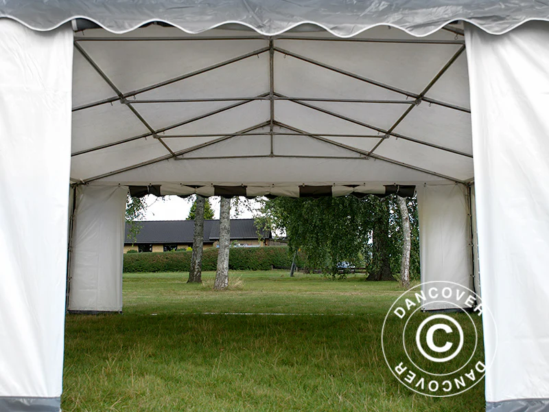 Partytelt Original 6x8m PVC 900, Grå/Hvit - Image 7