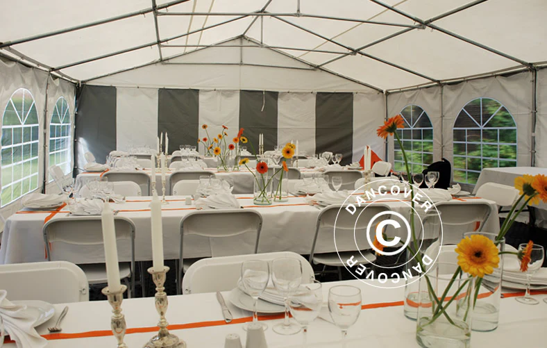 Partytelt Original 6x8m PVC 900, Grå/Hvit - Image 8