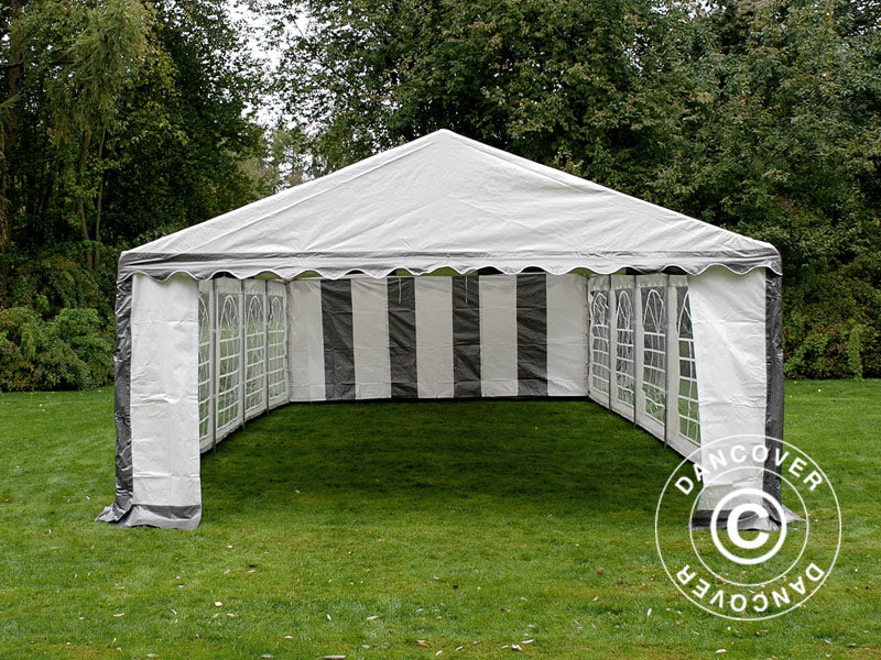 Partytelt PLUS 5x10m PE 700, Grå/Hvit - Image 4