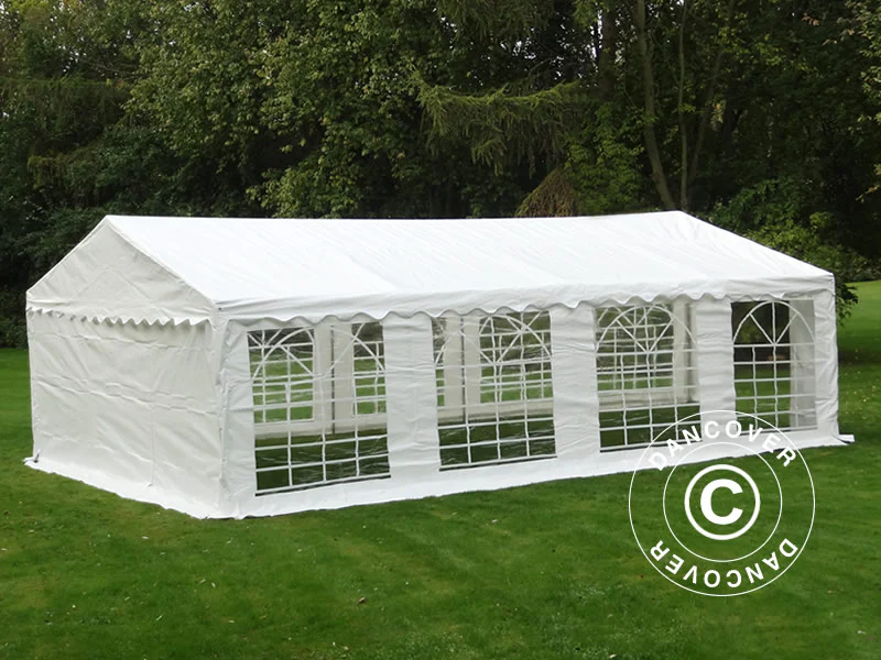 Partytelt PLUS 5x8m PE 700, Hvit + Bunnramme - Image 10