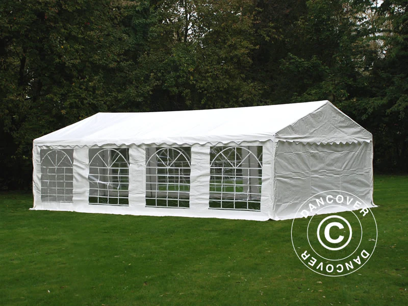 Partytelt PLUS 5x8m PE 700, Hvit + Bunnramme - Image 4