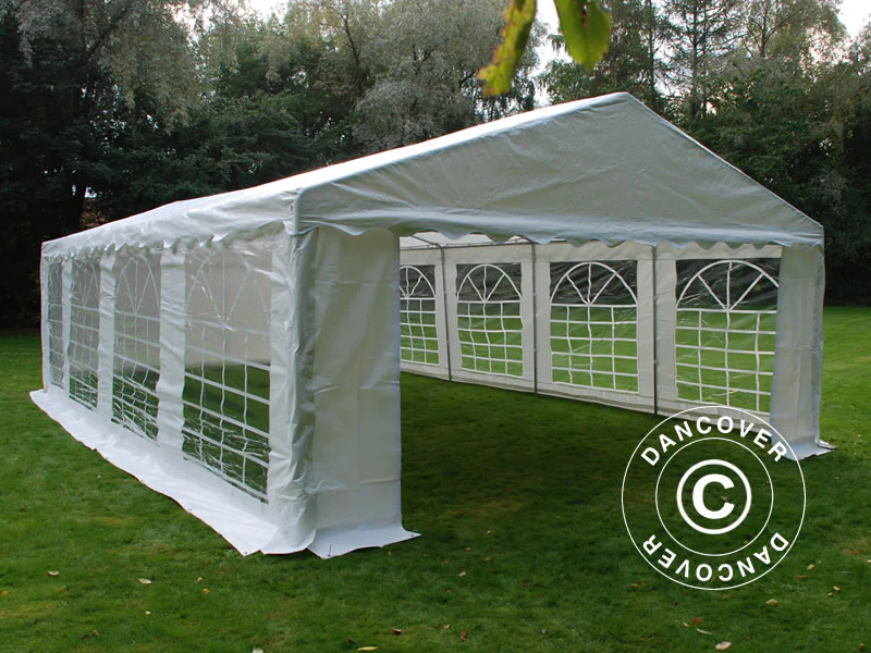 Partytelt PLUS 5x8m PE 700, Hvit + Bunnramme - Image 6