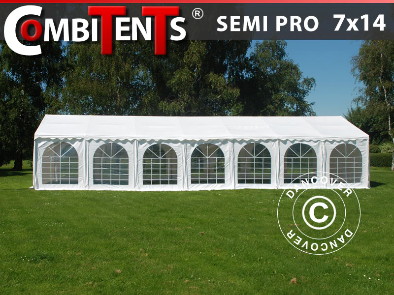 Partytelt, SEMI PRO Plus CombiTents® 900 7x14m, 5 i 1, Hvit