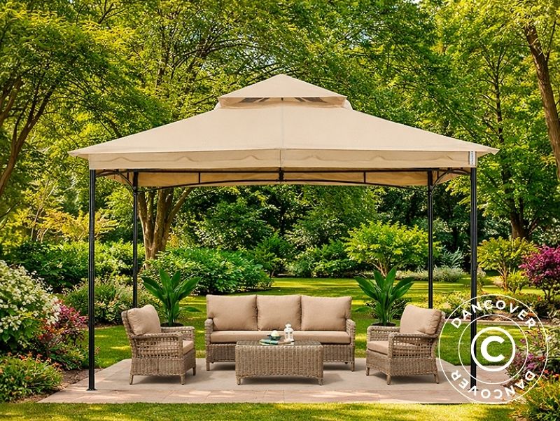 Paviljong Horus, 3,4x3,4m, Beige - Image 2