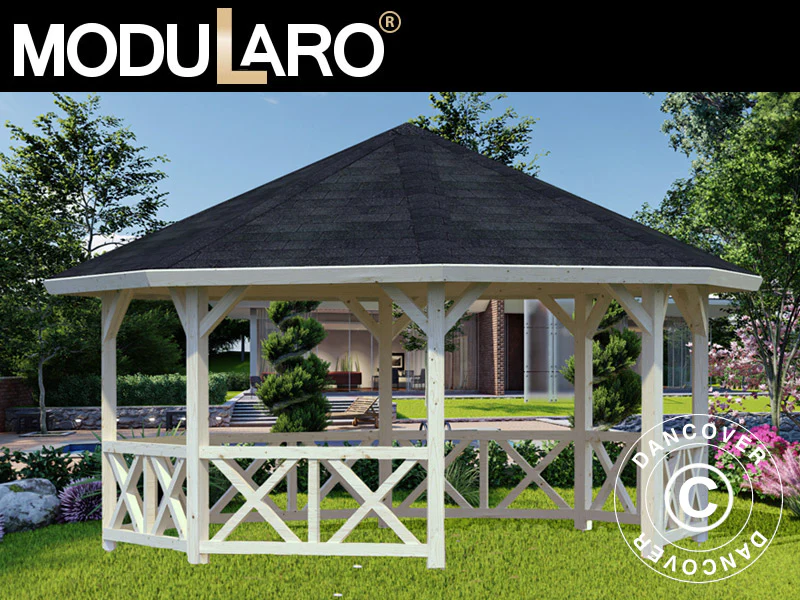 Paviljong i tre, 4,65x4,65x3,46m, 18m², Naturlig