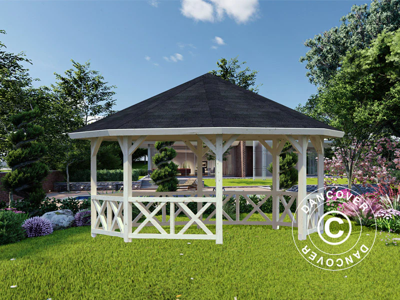 Paviljong i tre, 4,65x4,65x3,46m, 18m², Naturlig - Image 2