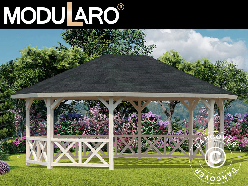 Paviljong i tre, 4,67x6,17x3,62m, 25m², Naturlig