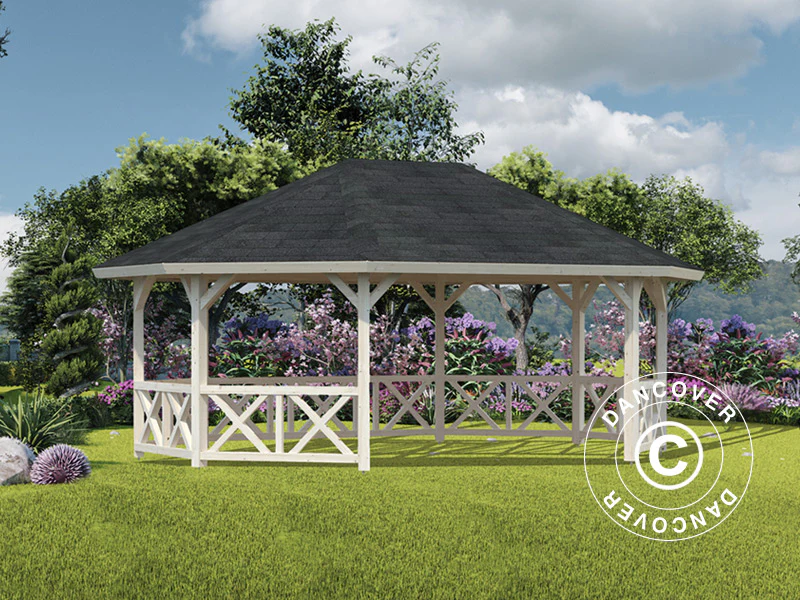 Paviljong i tre, 4,67x6,17x3,62m, 25m², Naturlig - Image 2