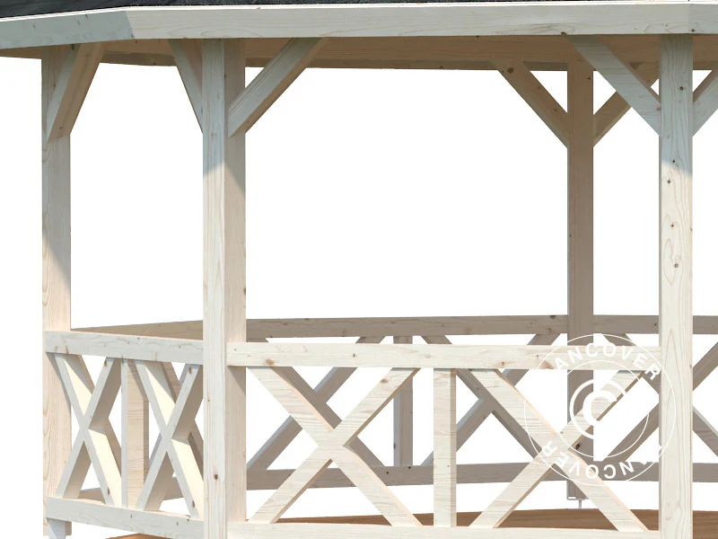 Paviljong i tre, 4,67x6,17x3,62m, 25m², Naturlig - Image 4