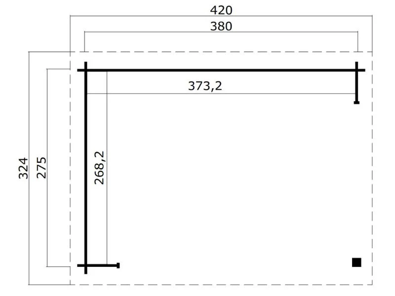 Paviljong i tre Alsace, 3,8x2,75x2,51m, 10,45m2, Naturlig - Image 3