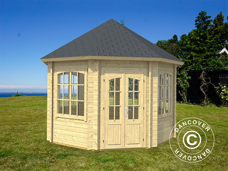 Paviljong i tre Lorraine, åttekantet 3,47x3,47x3,45m, 44mm, Naturlig - Image 2