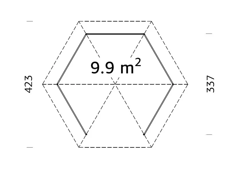 Paviljong i tre m/tregulv, 3,37x3,37x3,13m, 9,9m², Naturlig - Image 5