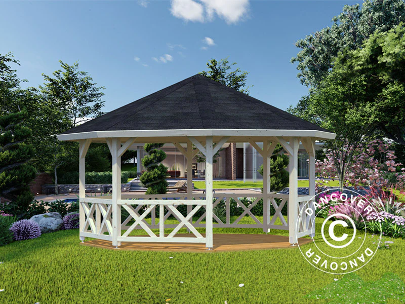 Paviljong i tre m/tregulv, 4,65x4,65x3,46m, 18m², Naturlig - Image 2