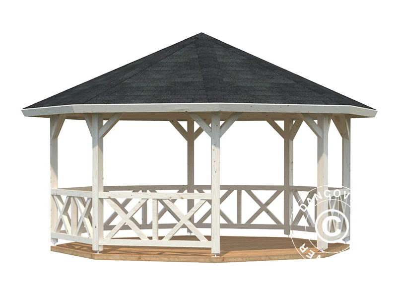Paviljong i tre m/tregulv, 4,65x4,65x3,46m, 18m², Naturlig - Image 3