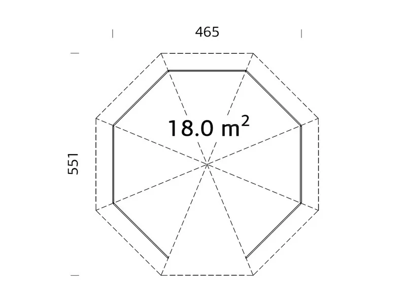 Paviljong i tre m/tregulv, 4,65x4,65x3,46m, 18m², Naturlig - Image 7