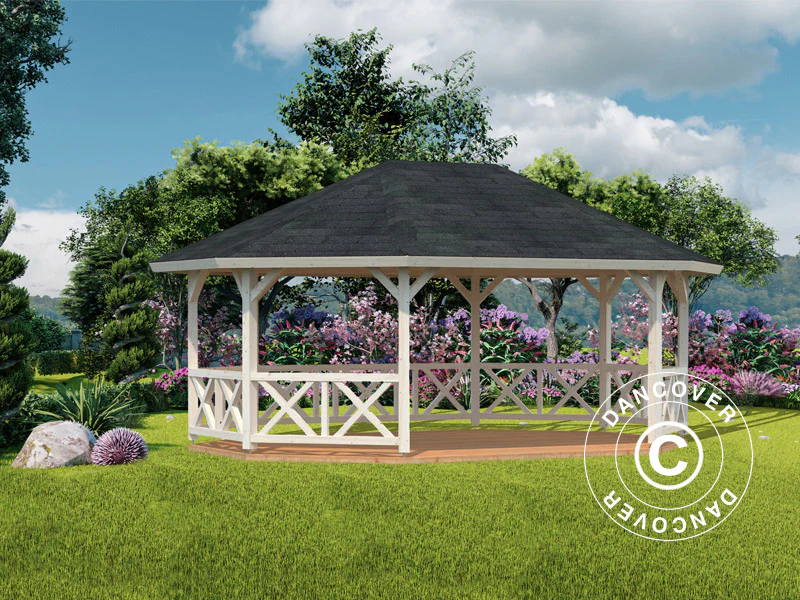 Paviljong i tre m/tregulv, 4,67x6,17x3,62m, 25m², Naturlig - Image 2