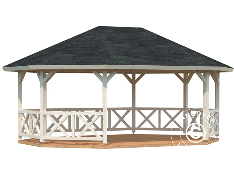 Paviljong i tre m/tregulv, 4,67x6,17x3,62m, 25m², Naturlig - Image 4