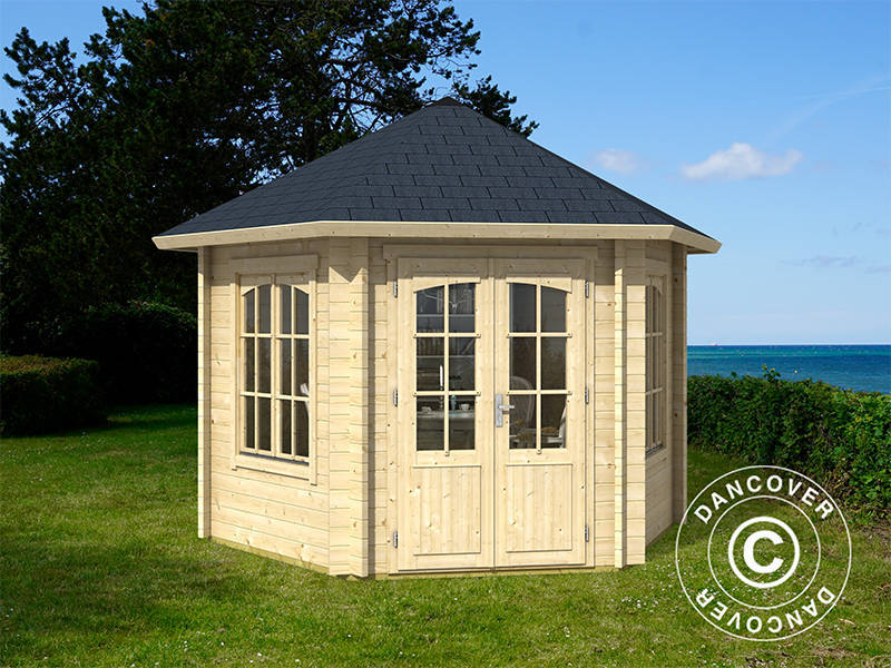 Paviljong i tre Provence, sekskantet 3,5x3,03x3,18m, 44mm, Naturlig - Image 2