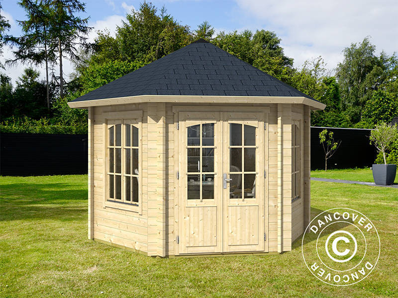 Paviljong i tre Provence, sekskantet 3,5x3,03x3,18m, 44mm, Naturlig - Image 3