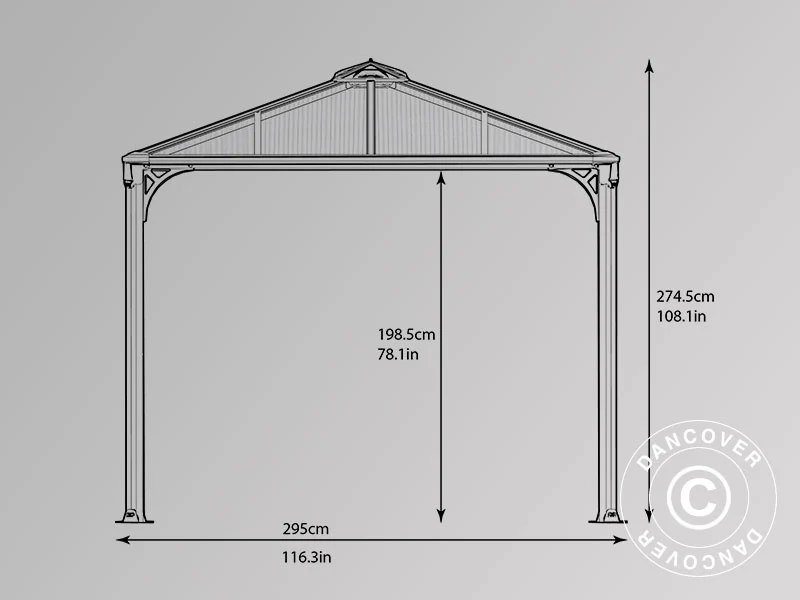 Paviljong Martinique, Palram/Canopia, 2,96x4,3m, Antrasitt - Image 6