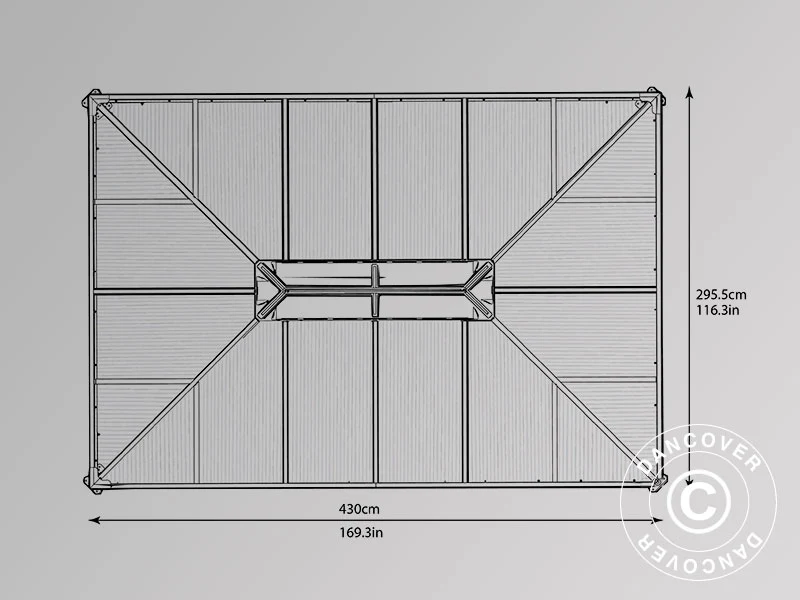 Paviljong Martinique, Palram/Canopia, 2,96x4,3m, Antrasitt - Image 7