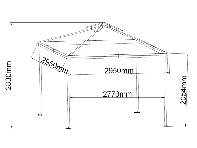 Paviljong Osiris 3x3m, Sand - Image 10
