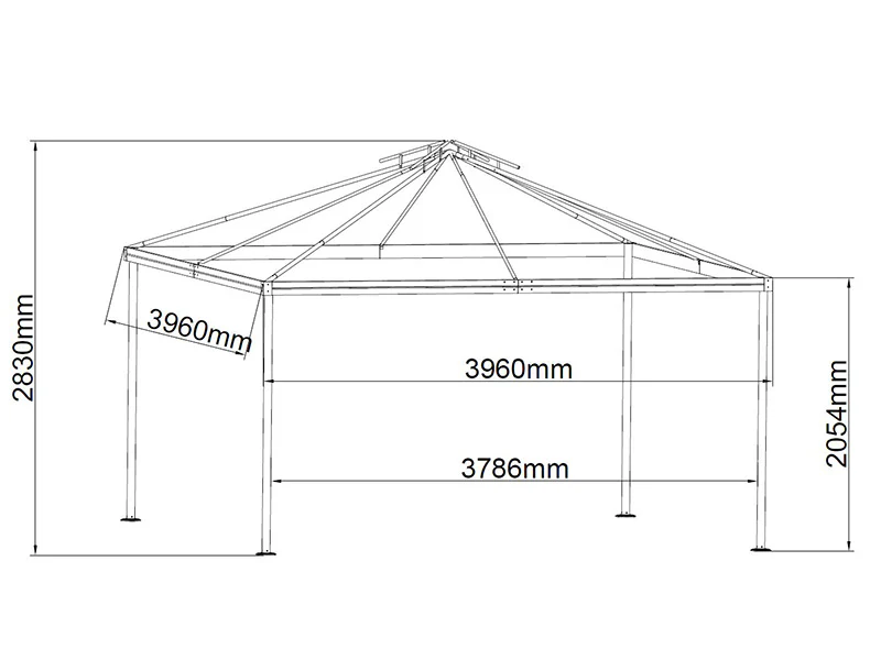 Paviljong Osiris 4x4m, Sand - Image 6