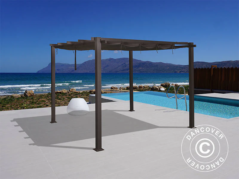 Pergola paviljong Santa Cruz, 3x4m, Mørk grå - Image 3
