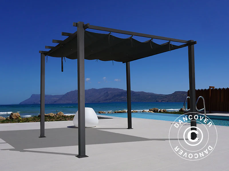 Pergola paviljong Santa Cruz, 3x4m, Mørk grå - Image 4