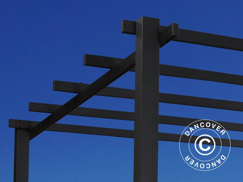 Pergola paviljong Santa Cruz, 3x4m, Mørk grå - Image 5