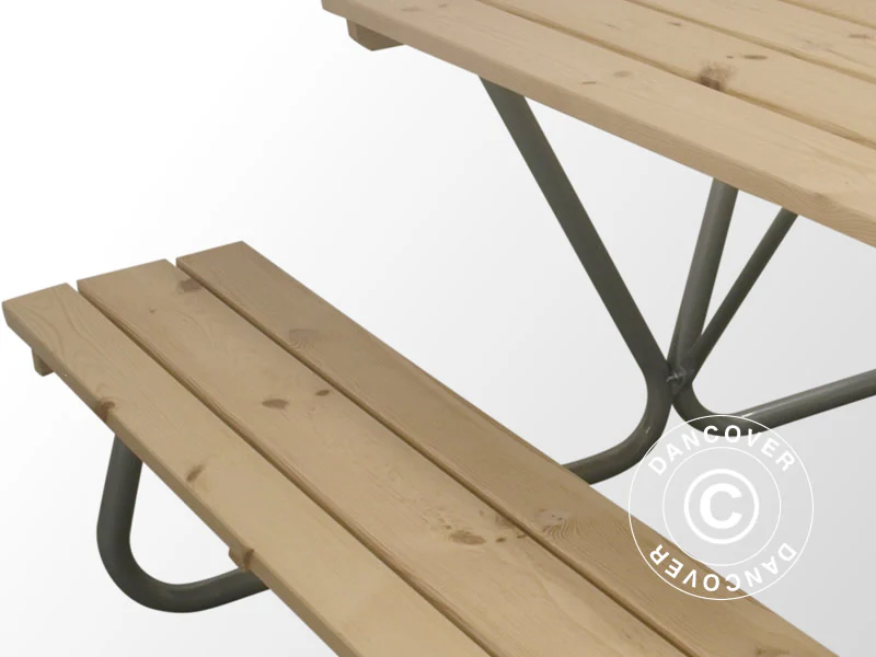 Piknik bord, 1,75x1,60m, Naturlig - Image 6
