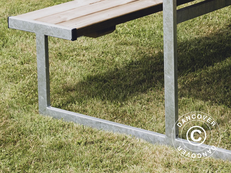 Piknik-bord, 1,85x1,8x0,75m, Lyst træ - Image 4