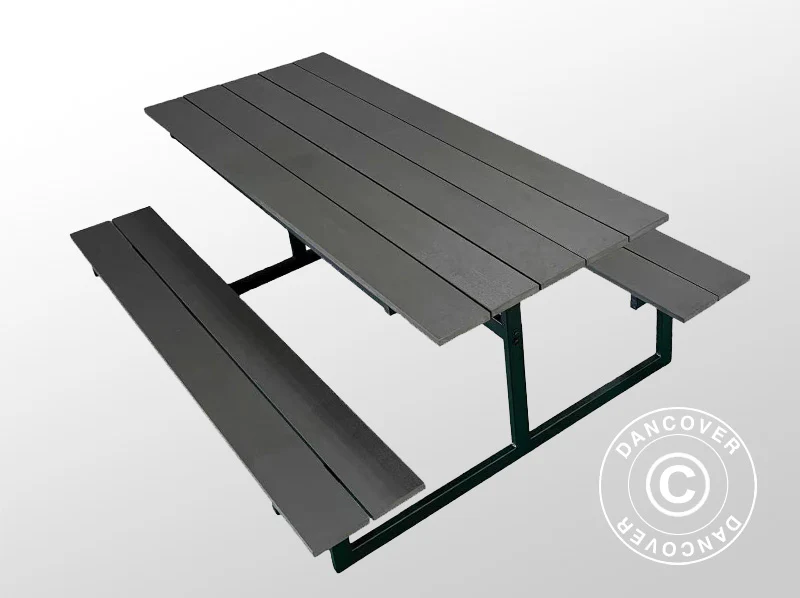Piknikbord, kompositt, 1,75x1,5m, Svart/Antrasitt - Image 4