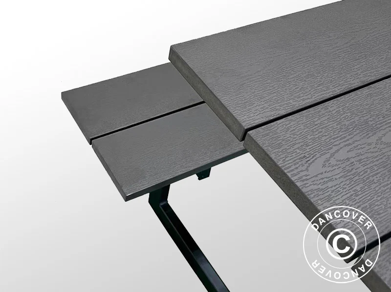 Piknikbord, kompositt, 1,75x1,5m, Svart/Antrasitt - Image 6