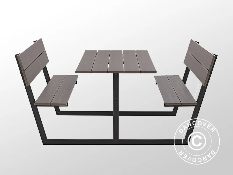 Piknikbord m/rygg, kompositt, 1,75x1,86m, Svart/Antrasitt - Image 4
