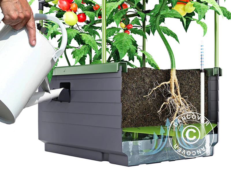 Plantekasse CityJungle inkl. sommertrekk, selvvanningsboks, 62x33x128cm, Antrasitt - Image 6