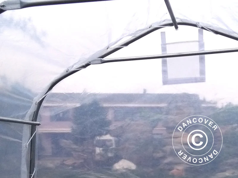 Polytunnel Drivhus, 2,4x2,4x2m, PE, 5,7m², Transparent - Image 8