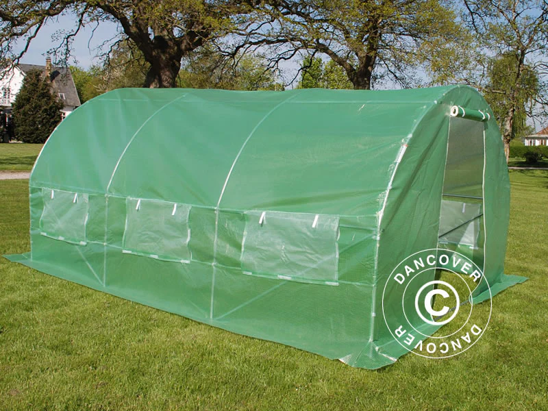 Polytunnel Drivhus 3x4,5x2m, 13,5m², Grønn - Image 3