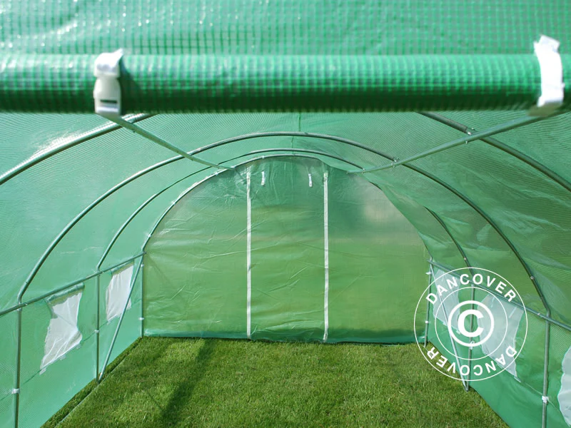 Polytunnel Drivhus 3x4,5x2m, 13,5m², Grønn - Image 7