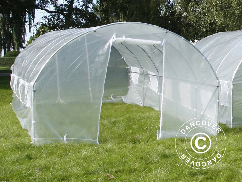 Polytunnel Drivhus 4x10,6x2m, 42,4m², Transparent - Image 3