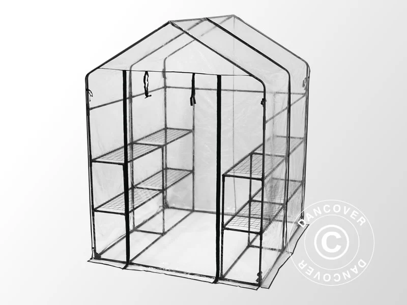 Polytunnel drivhus XL, 1,43x1,43x1,95m, Transparent - Image 5