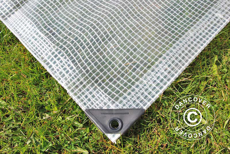Presenning 10x14m, Nettingforsterket PE 200g/m², Transparent - Image 4