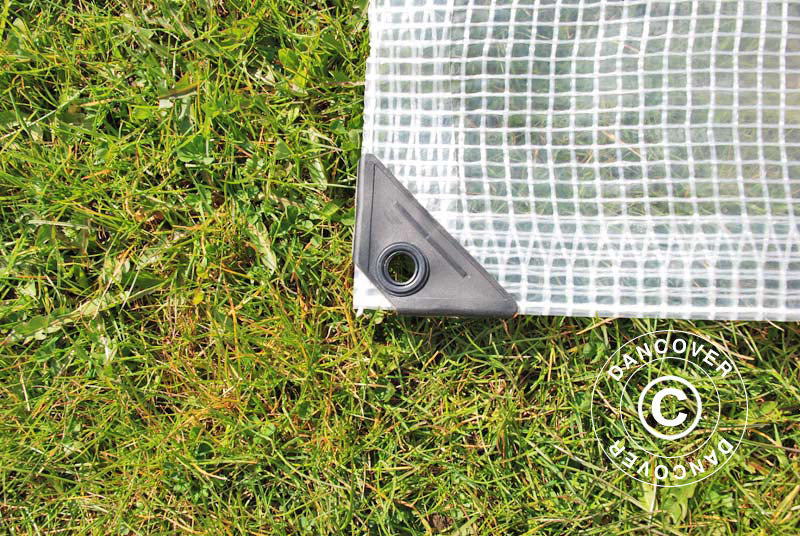 Presenning 10x16m, Nettingforsterket PE 200g/m², Transparent - Image 3