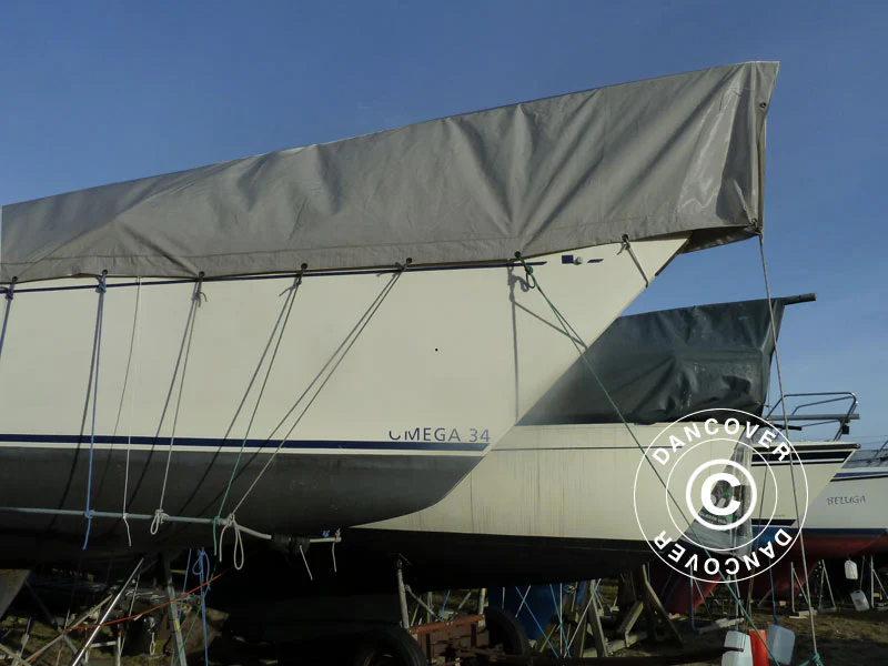 Presenning 4x6m, PVC 500g/m², Grå - Image 3