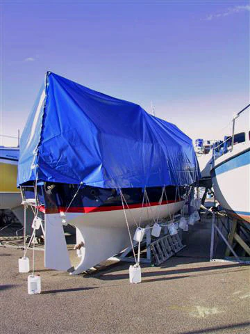 Presenning 4x6m, PVC 570g/m², Blå - Image 2