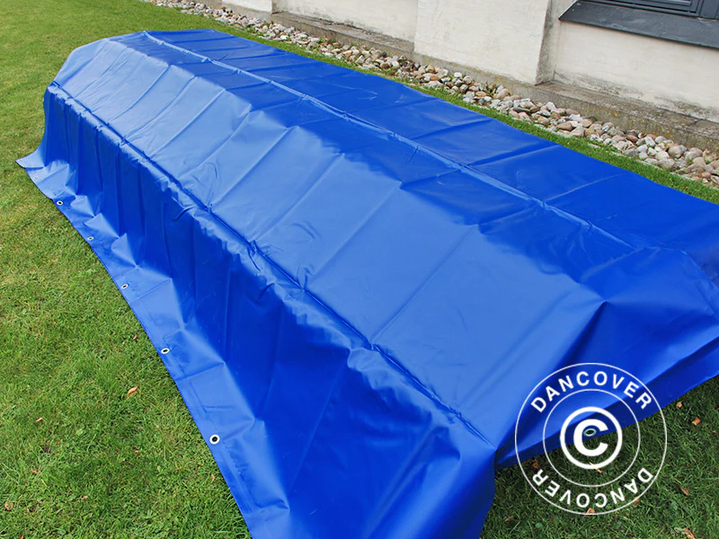 Presenning 5x6m, PVC 570g/m², Blå - Image 6